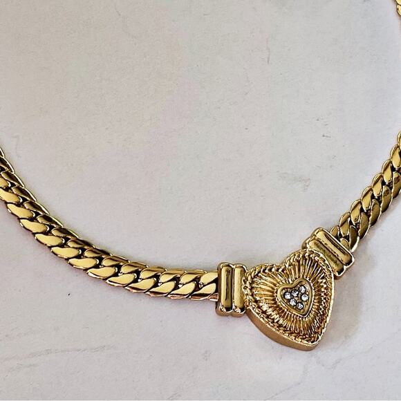 NEW Rhinestone Heart On Snake Chain - Picture 13 of 16